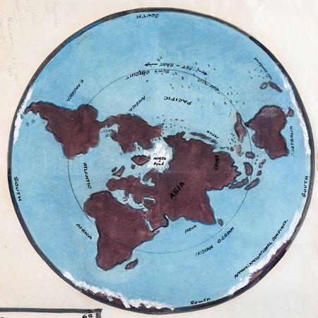 Samuel Shenton's Flat Earth map